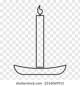 candle icon. candle symbol on PNG background. vector illustration.