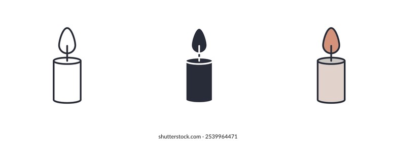 Candle icon. Candle Symbol sign for mobile concept and web design. Vector icon, Logo illustration, Vector graphics