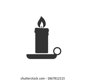 Candle icon symbol. Xmas candle logo sign shape. Vector illustration image. Isolated on white background.