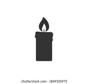 Candle icon symbol. Xmas candle logo sign shape. Vector illustration image. Isolated on white background.