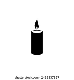 Candle icon template black color editable Vector Image.