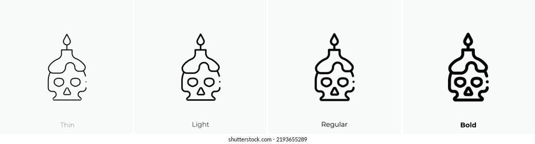 candle icon. Thin, Light Regular And Bold style design isolated on white background