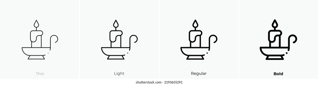 candle icon. Thin, Light Regular And Bold style design isolated on white background