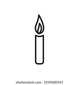 Candle icon Thin line art collection