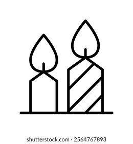 Candle icon in thin line style. Vector illustration graphic design  