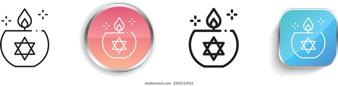 candle icon. Thin Linear, Regular and Button Style Design Isolated On White Background