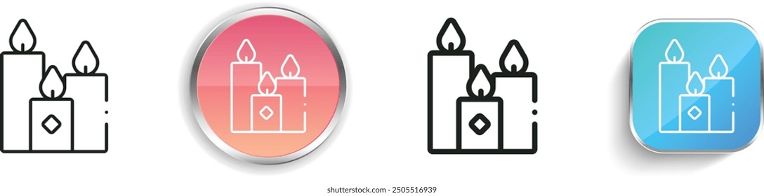 candle icon. Thin Linear, Regular and Button Style Design Isolated On White Background