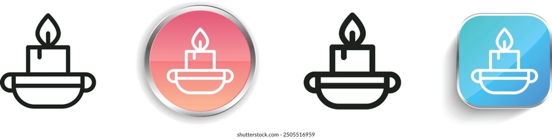 candle icon. Thin Linear, Regular and Button Style Design Isolated On White Background