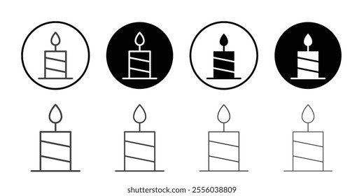 Candle icon Thin outline art symbol