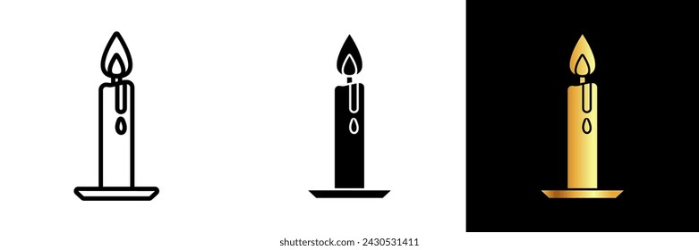 Candle icon, this icon embodies the timeless symbol of illumination, tranquility, and the flickering beauty that candles bring to various contexts, from ceremonies to cozy atmospheres.