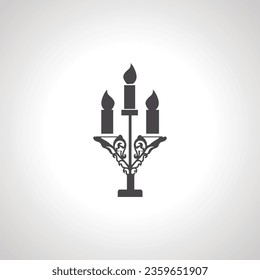 Candle icon. three Candles on candle stick icon