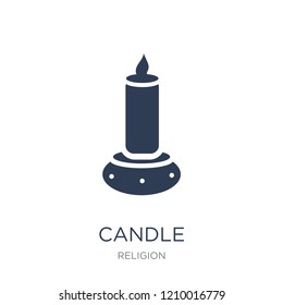candle icon. Trendy flat vector candle icon on white background from Religion collection, vector illustration can be use for web and mobile, eps10