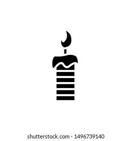 Candle Icon , Valentine Day , Happy New Year , Happy Birthday Emblem Isolated Illustration , Outline Solid Background White Template Logo