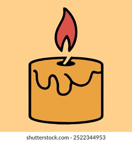 candle icon vector art illustration