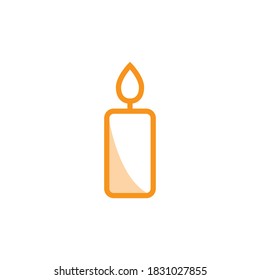 Icono de la vela. Diseño de vectores para religión, cumpleaños, celebración