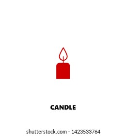 candle icon. candle vector design. sign design. red color