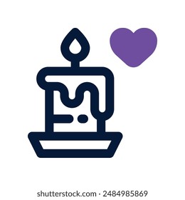 candle icon. vector dual tone icon for your website, mobile, presentation, and logo design.