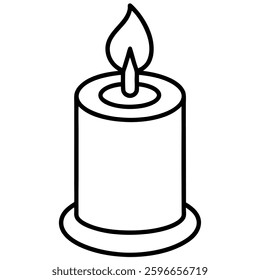 Candle icon vector from easter day. Thin line illustration of candle editable stroke. candle linear sign illustration vector on white background.