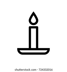Candle Icon Vector Fat Design Editable Stroke. 512x512 Pixel Perfect.