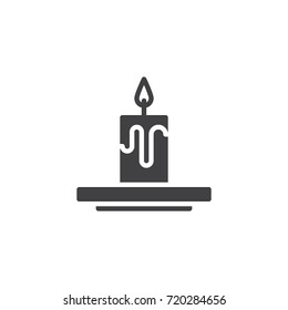 Candle icon vector, filled flat sign, solid pictogram isolated on white. Symbol, logo illustration.
