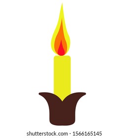 Candle icon vector flat color isolated on white background