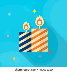 Candle icon , Vector flat long shadow design.