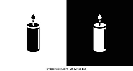 Candle icon Vector in flat style. Collection silhouettes