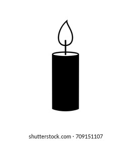 Candle icon. Vector. Flat style black icon on white.