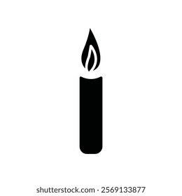 Candle icon Vector flat thin line illustration