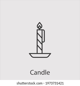 candle icon vector icon.Editable stroke.linear style sign for use web design and mobile apps,logo.Symbol illustration.Pixel vector graphics - Vector