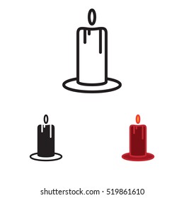 Candle icon. Vector illustration. 