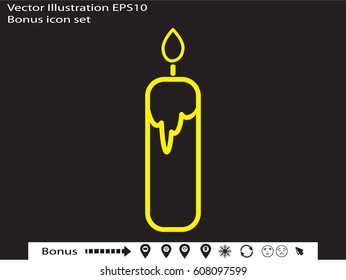 candle icon, vector illustration eps10

