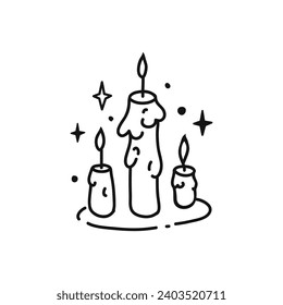 Candle icon. Vector illustration. Esoteric and magic. Self care concept, relaxation and balance.