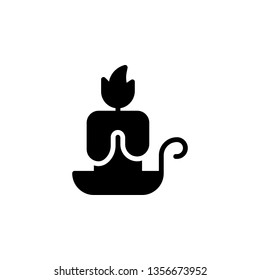 Candle Icon Vector Illustration in Glyph Style for Any Purpose
