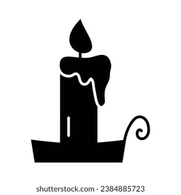 Candle Icon Vector Illustration Isolated on Transparent Background. Use for Xmas, Decoration, Greeting Card Etc.