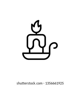 Candle Icon Vector Illustration in Line Style for Any Purpose