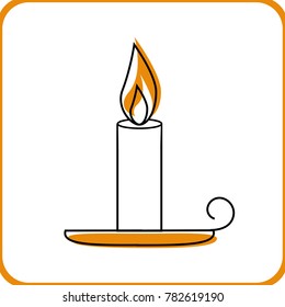 candle icon vector illustration on white background