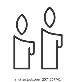 Candle Icon Vector Illustration Outline