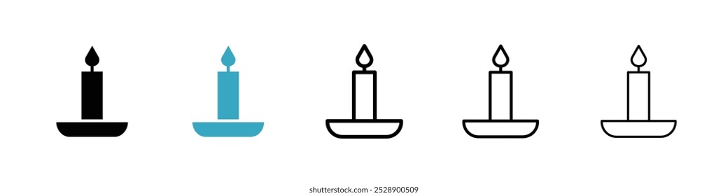 Candle icon vector illustration set