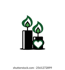 candle icon vector illustration. candle vector silhouette for valentine