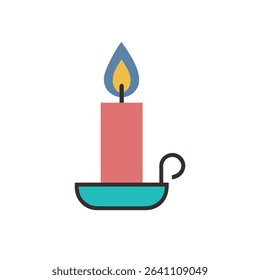 candle icon vector illustration style