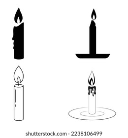 diseño de plantillas de ilustración de vectores de iconos de velas