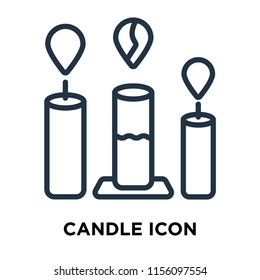 Candle icon vector isolated on white background, Candle transparent sign , thin symbols or lined elements in outline style