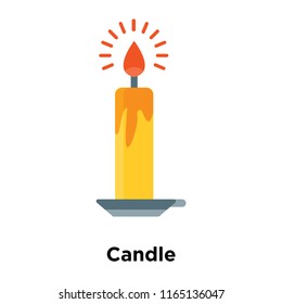 Candle icon vector isolated on white background, Candle transparent sign , snowy cold winter symbols