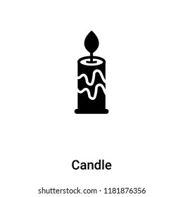 Candle icon vector isolated on white background, logo concept of Candle sign on transparent background, filled black symbol