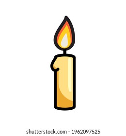 candle icon vector isolated on white background