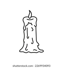 Candle icon. Vector. Line style.