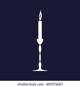  Candle icon. Vector icon on dark blue background.