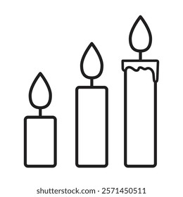 candle icon vector on white background