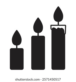 candle icon vector on white background